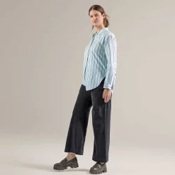 LIVING CRAFTS Patricia - Hemd Blau/Oliv Clearance