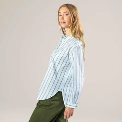 LIVING CRAFTS Patricia - Hemd Blau/Oliv Clearance