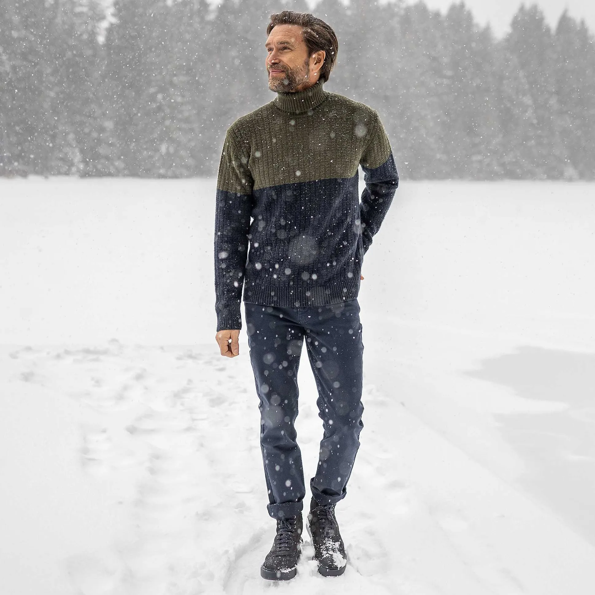 LIVING CRAFTS Patrizio - Rollkragenpullover Mitternacht Best