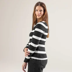 LIVING CRAFTS Paula - Langarmshirt Schwarz/Creme Outlet