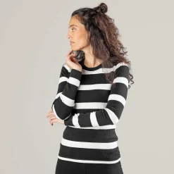LIVING CRAFTS Paula - Langarmshirt Schwarz/Creme Outlet
