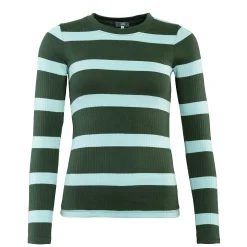 LIVING CRAFTS Paula - Langarmshirt Dunkles Oliv/Eukalyptus Hot