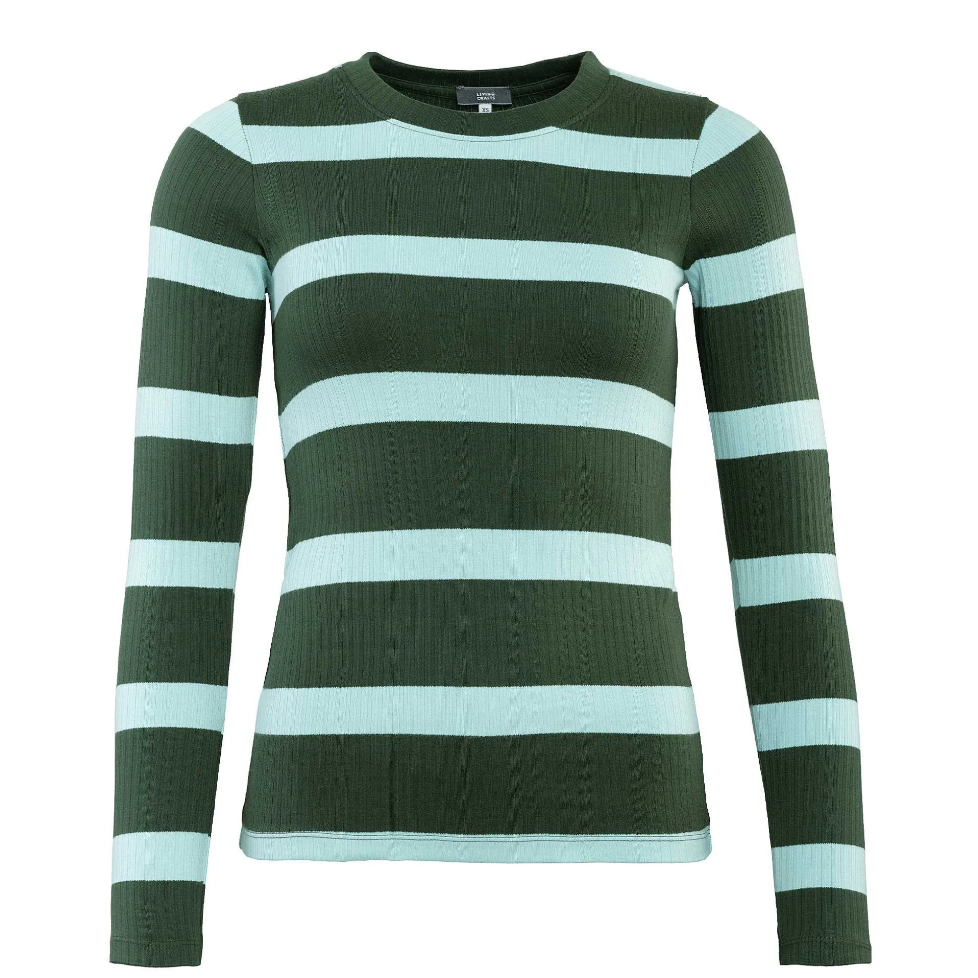 LIVING CRAFTS Paula - Langarmshirt Dunkles Oliv/Eukalyptus Hot
