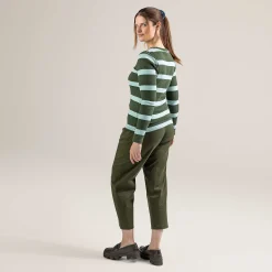 LIVING CRAFTS Paula - Langarmshirt Dunkles Oliv/Eukalyptus Hot