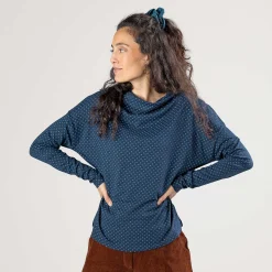LIVING CRAFTS Peja - Langarmshirt Indigo-Patch Discount