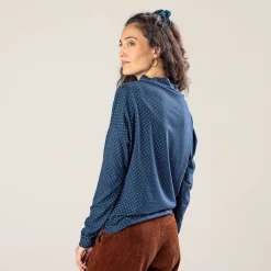 LIVING CRAFTS Peja - Langarmshirt Indigo-Patch Discount