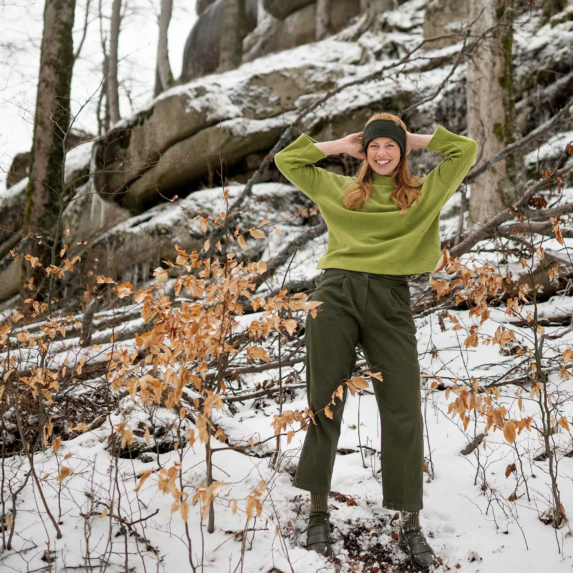 LIVING CRAFTS Penelopis - Fleecepullover Grun Werden Hot