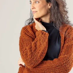 LIVING CRAFTS Perdita - Strickjacke Rost Flash Sale