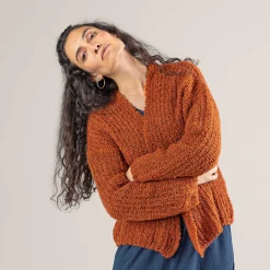 LIVING CRAFTS Perdita - Strickjacke Rost Flash Sale