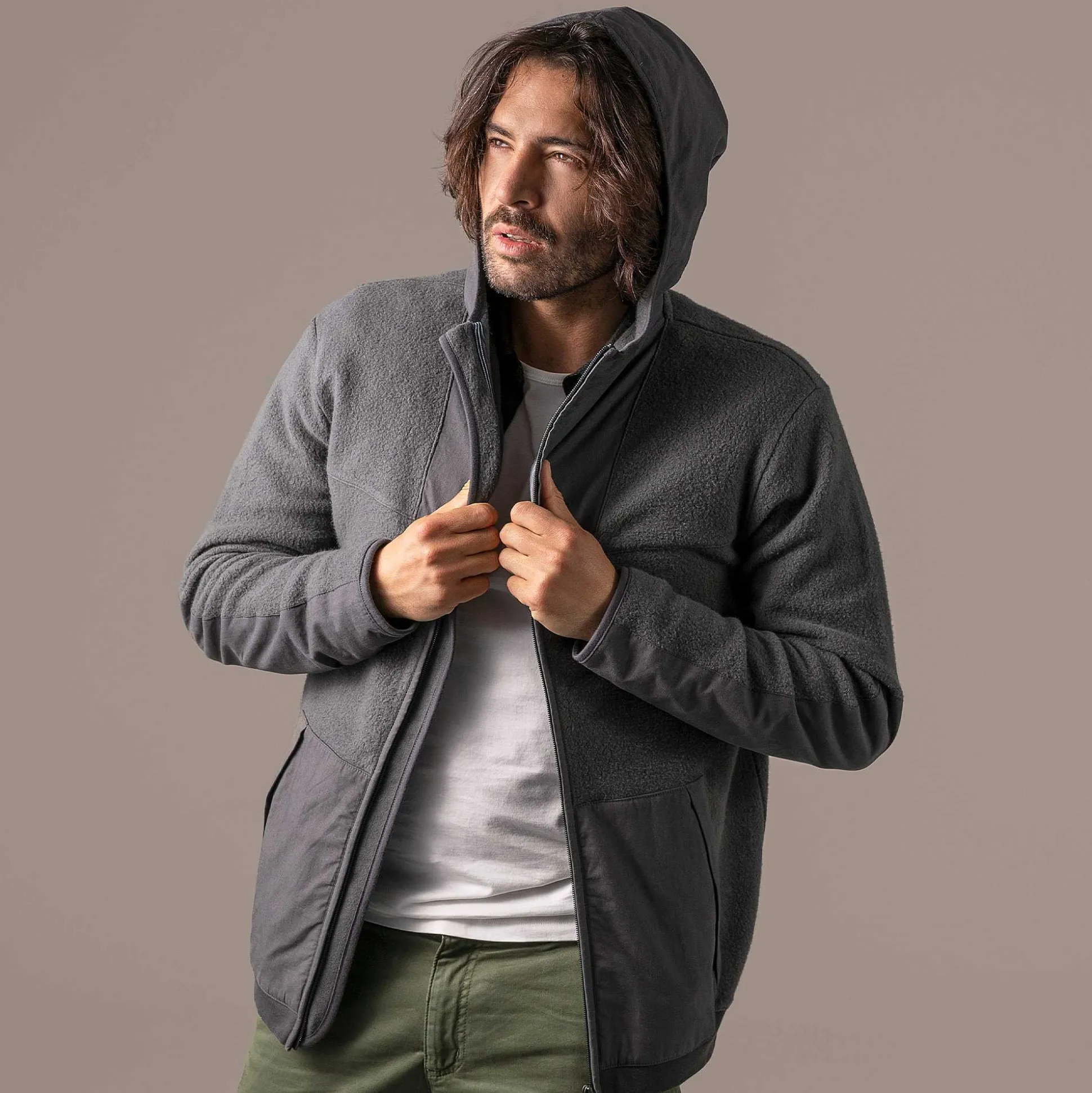 LIVING CRAFTS Petter - Fleecejacke Graphit Cheap