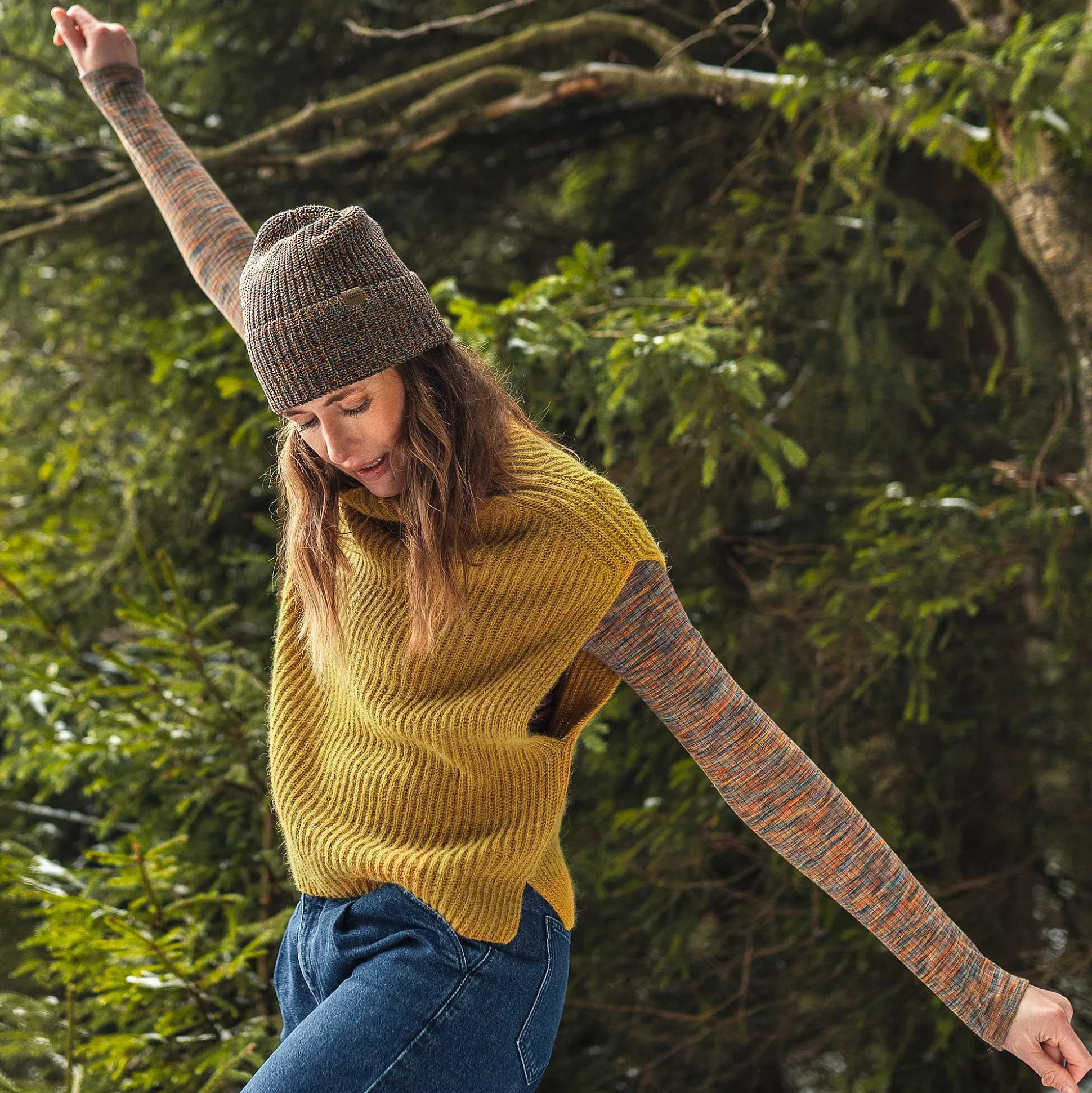 LIVING CRAFTS Phila - Mutze Tintenblau/Rost Flash Sale