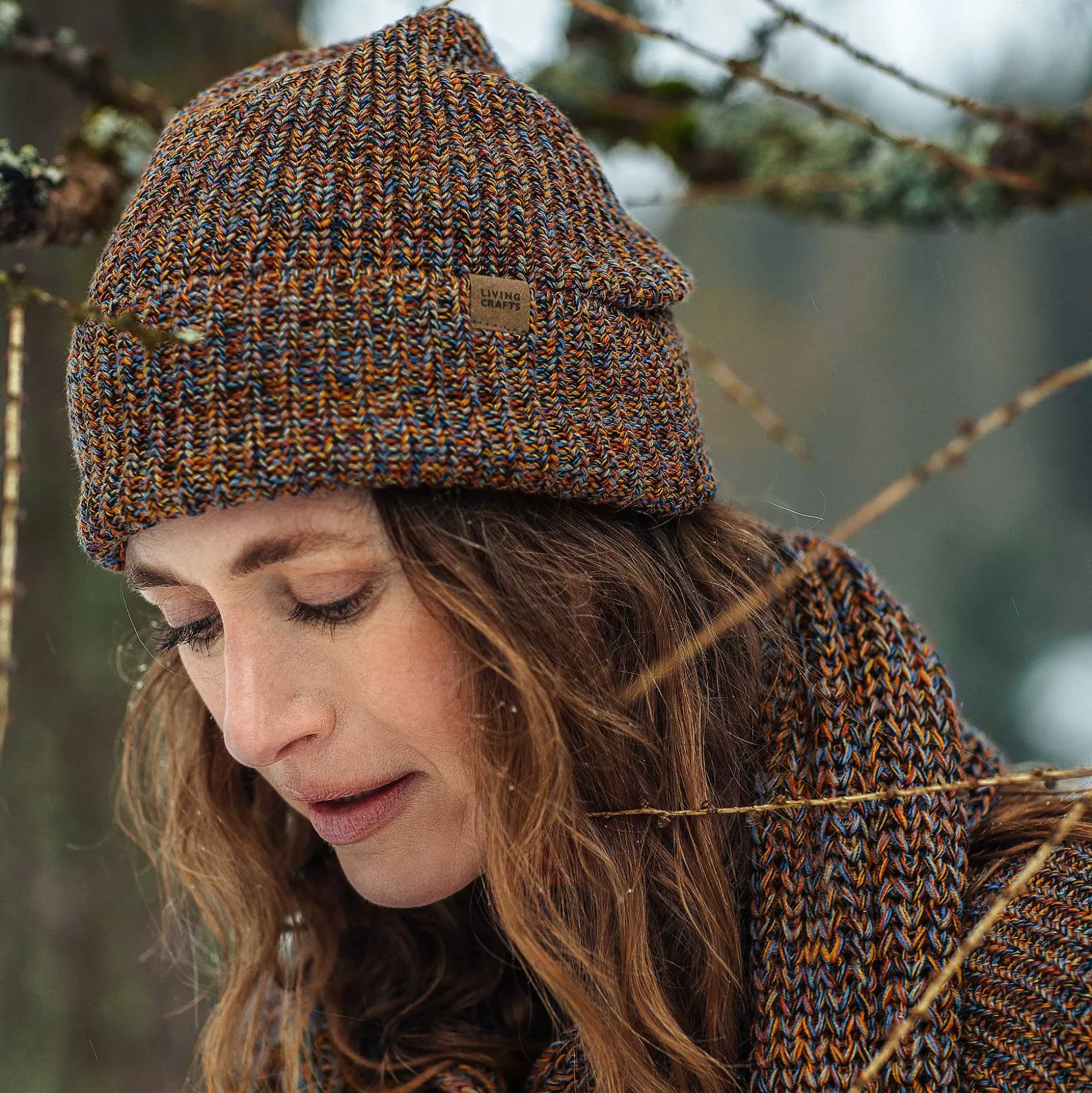 LIVING CRAFTS Phila - Mutze Tintenblau/Rost Flash Sale