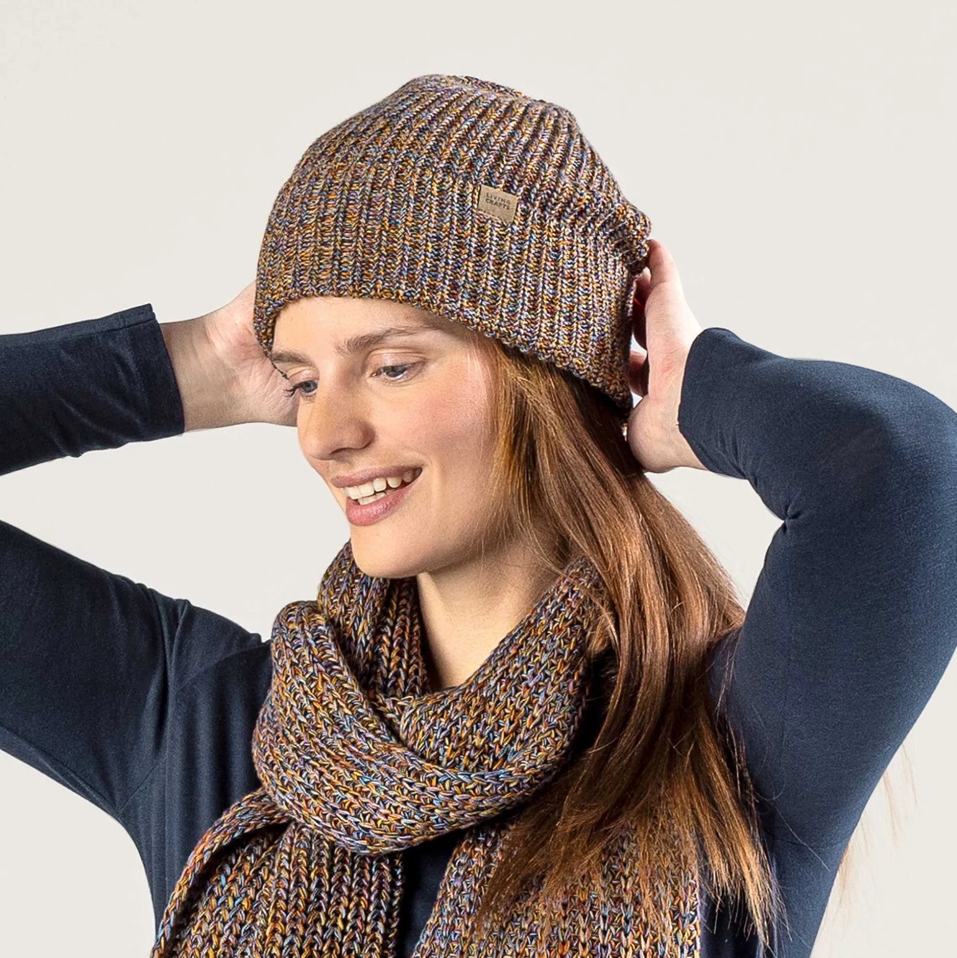 LIVING CRAFTS Phila - Mutze Tintenblau/Rost Flash Sale