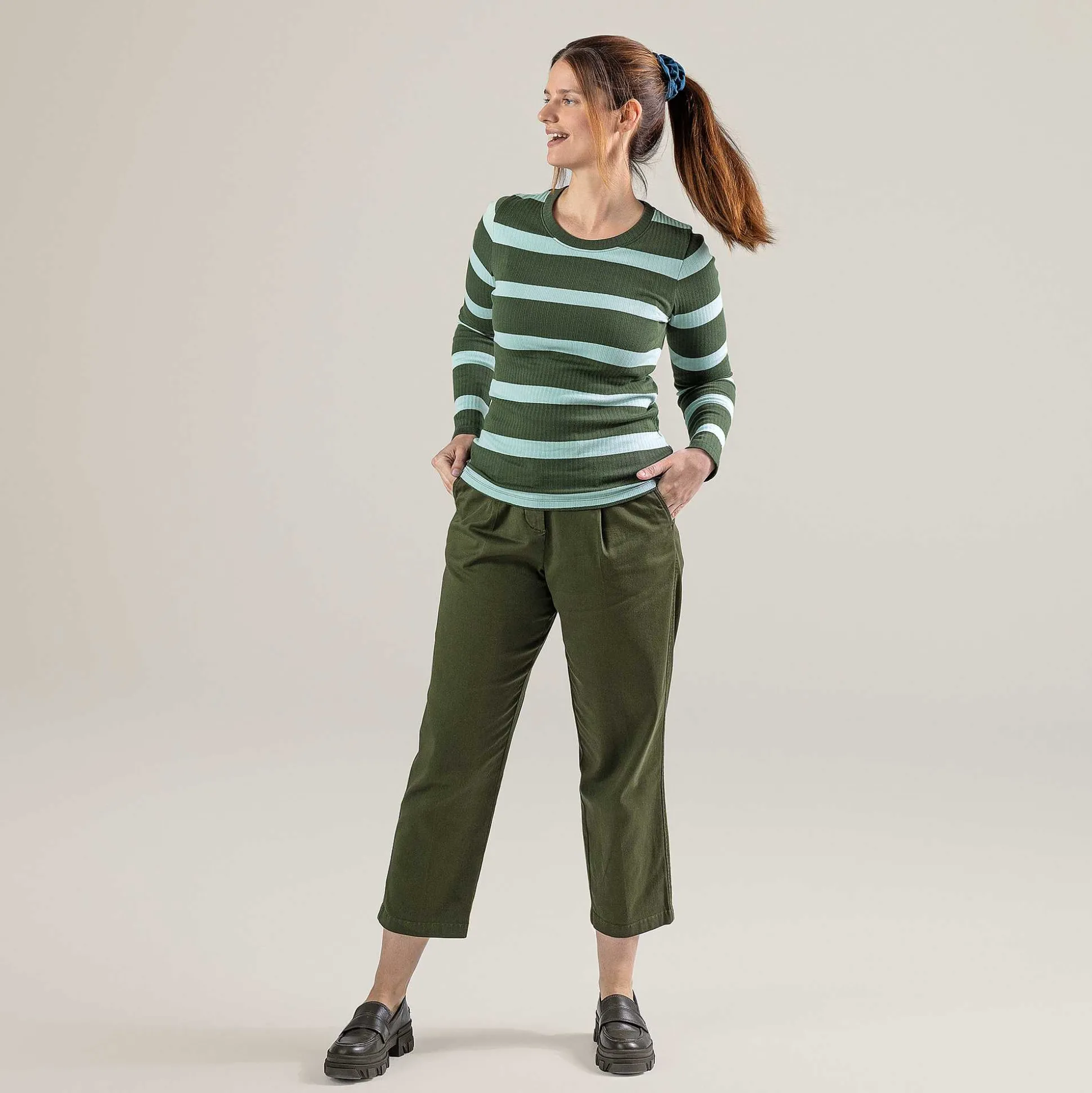 LIVING CRAFTS Phillis - Hosen Dunkles Oliv Cheap