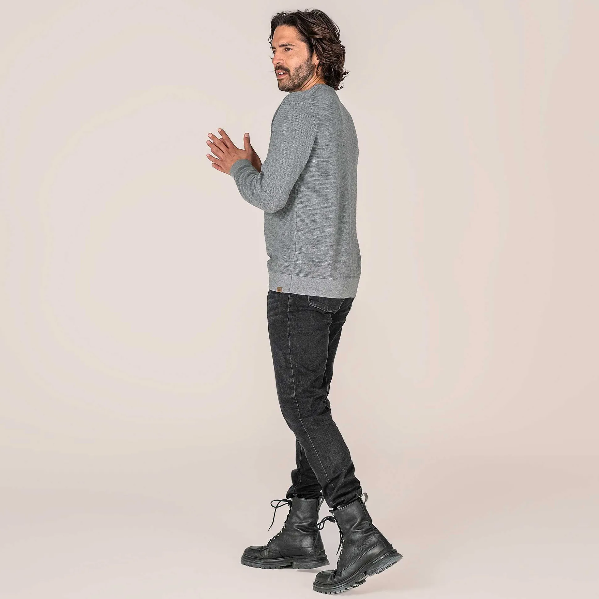 LIVING CRAFTS Pietro - Pullover Graue Melange Shop