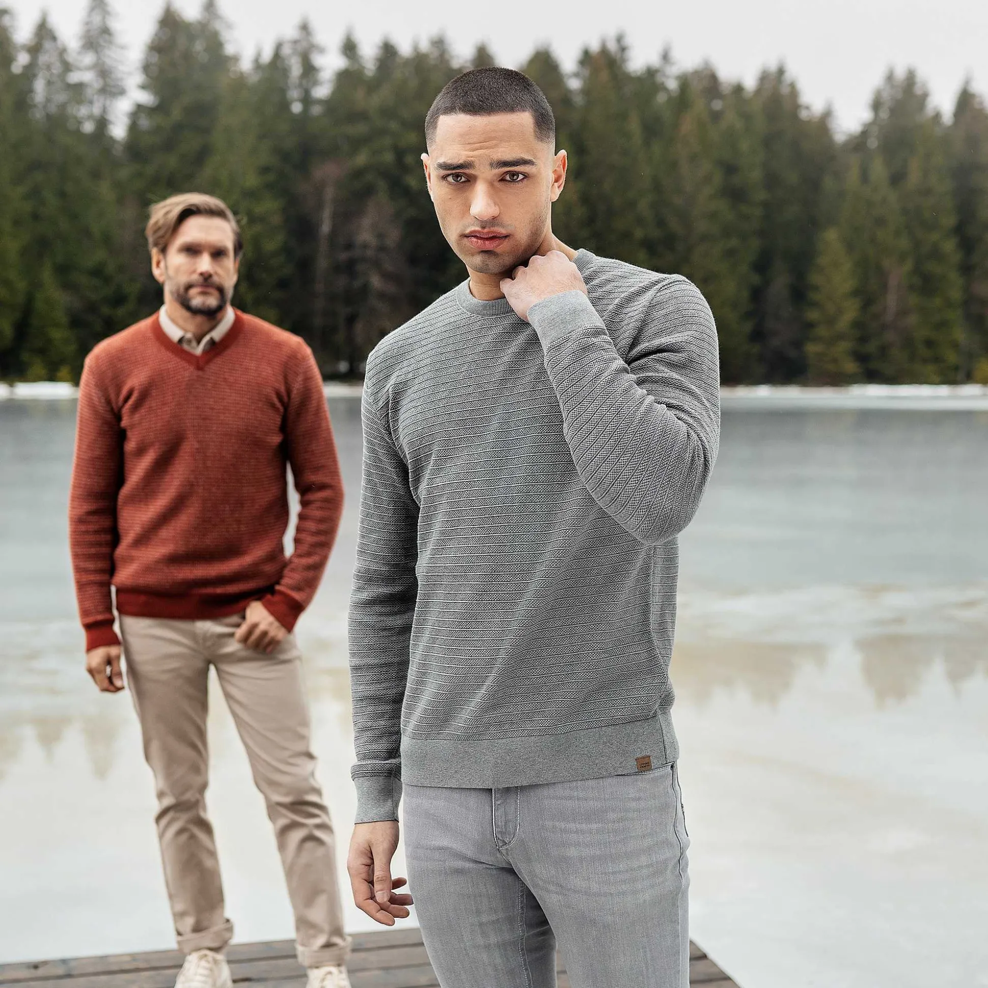 LIVING CRAFTS Pietro - Pullover Graue Melange Shop