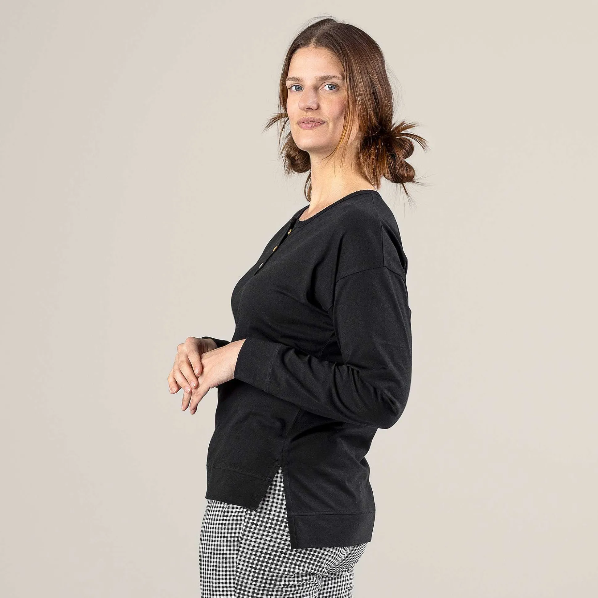 LIVING CRAFTS Pinella - Schlafshirt Schwarz Fashion