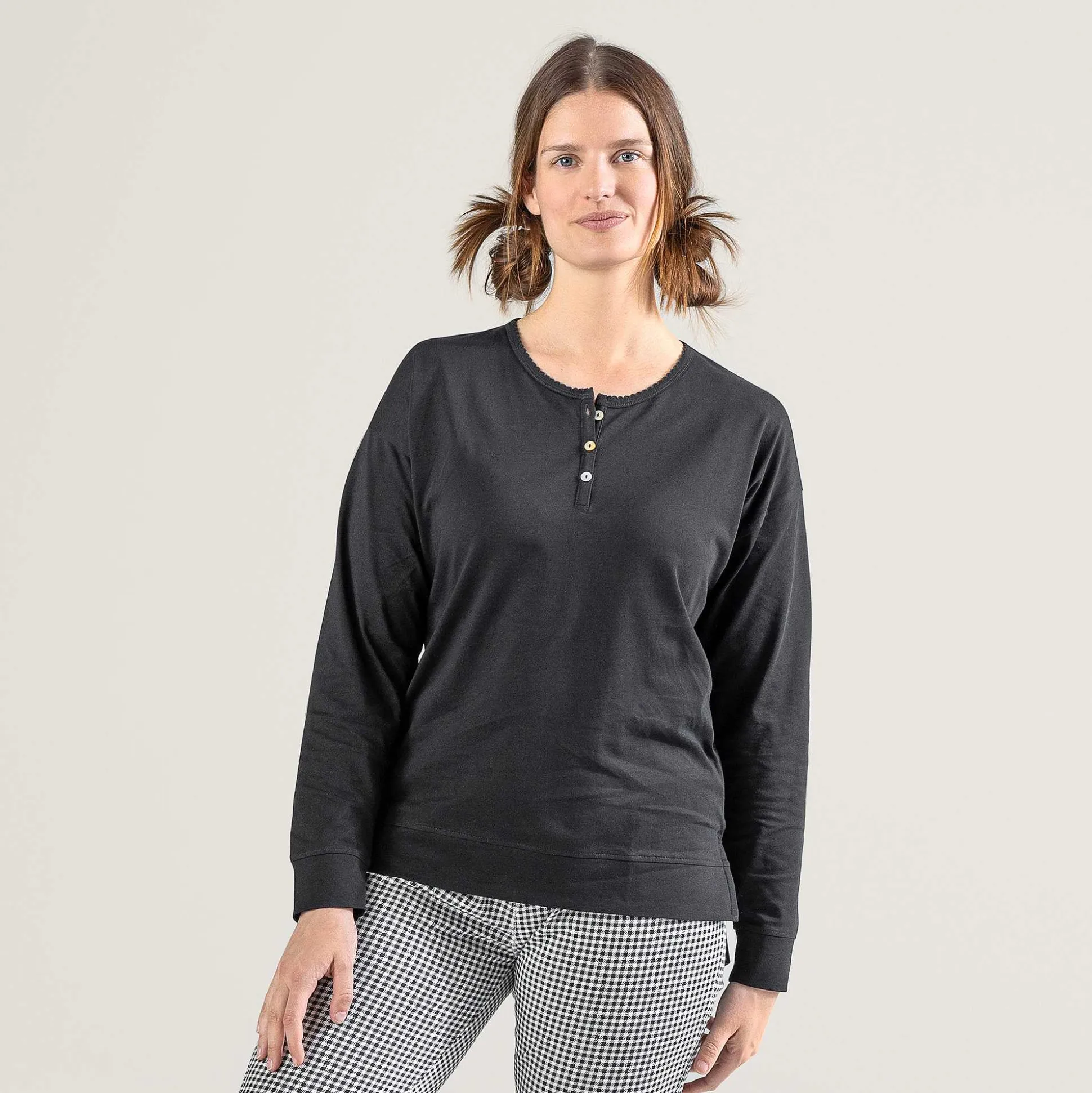 LIVING CRAFTS Pinella - Schlafshirt Schwarz Fashion