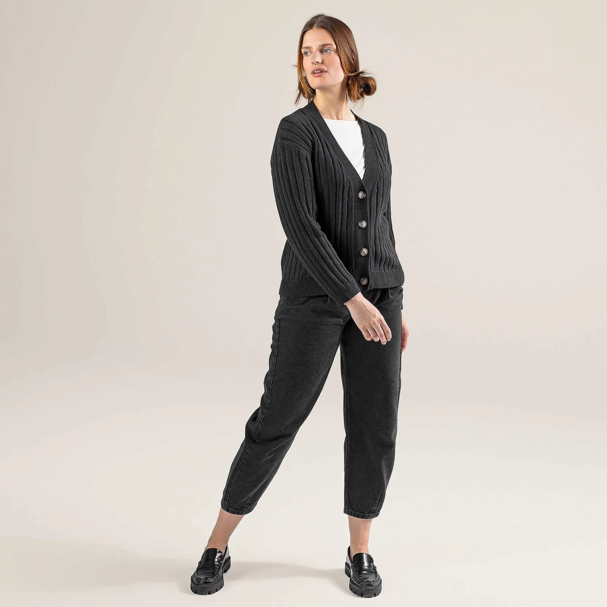 LIVING CRAFTS Pirala - Strickjacke Schwarz Cheap