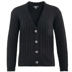 LIVING CRAFTS Pirala - Strickjacke Schwarz Cheap