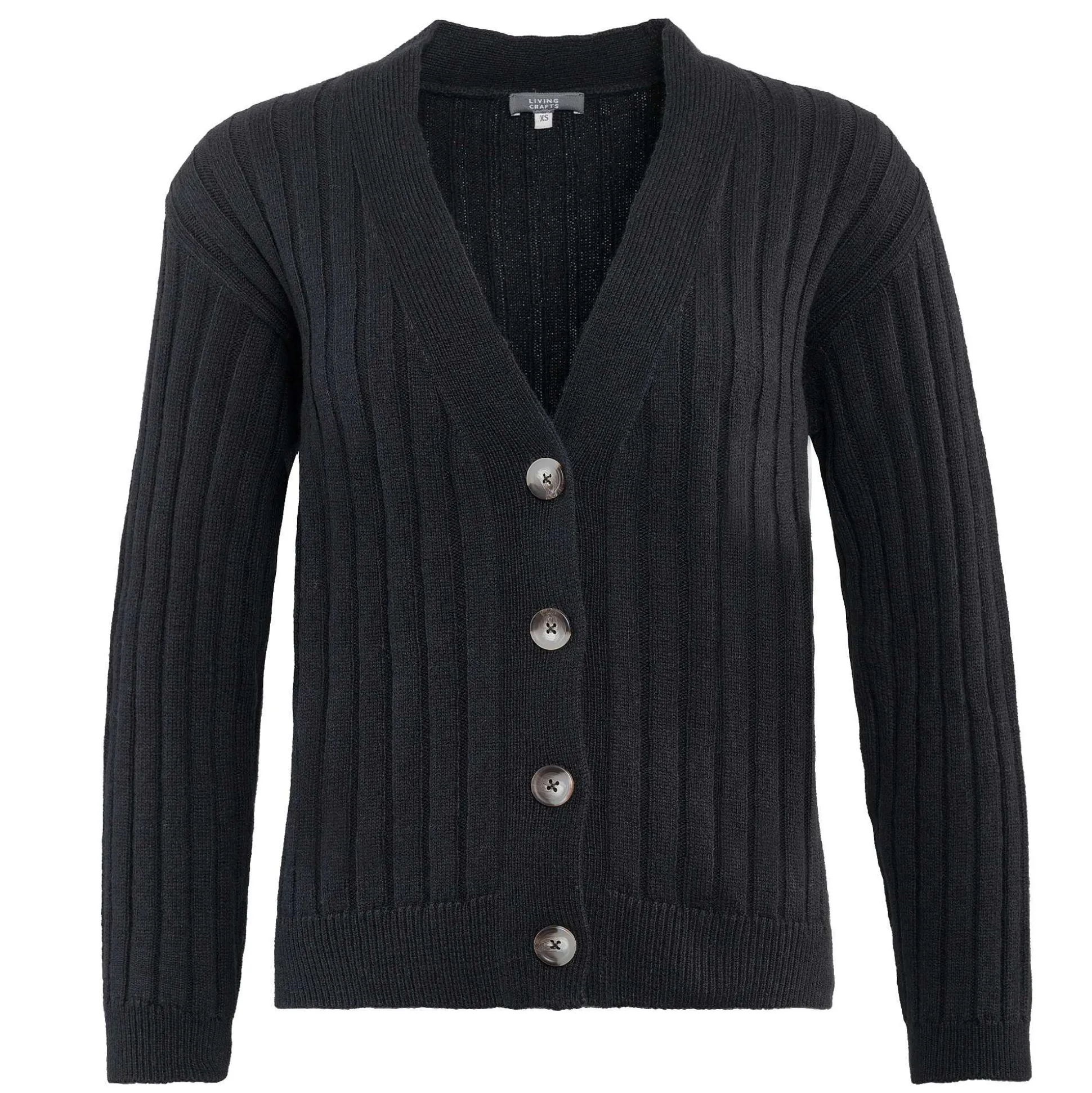 LIVING CRAFTS Pirala - Strickjacke Schwarz Cheap