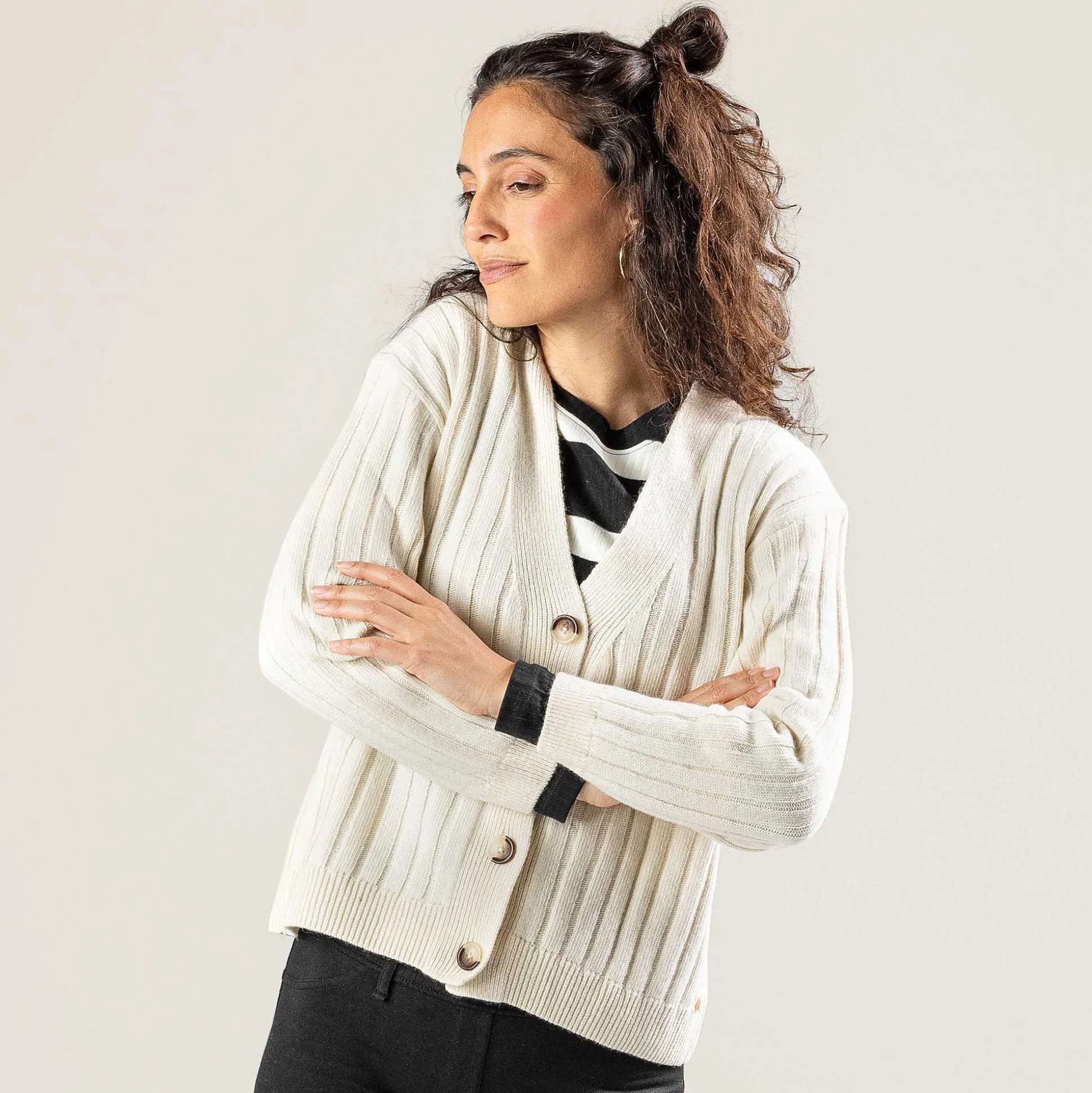 LIVING CRAFTS Pirala - Strickjacke Creme Store
