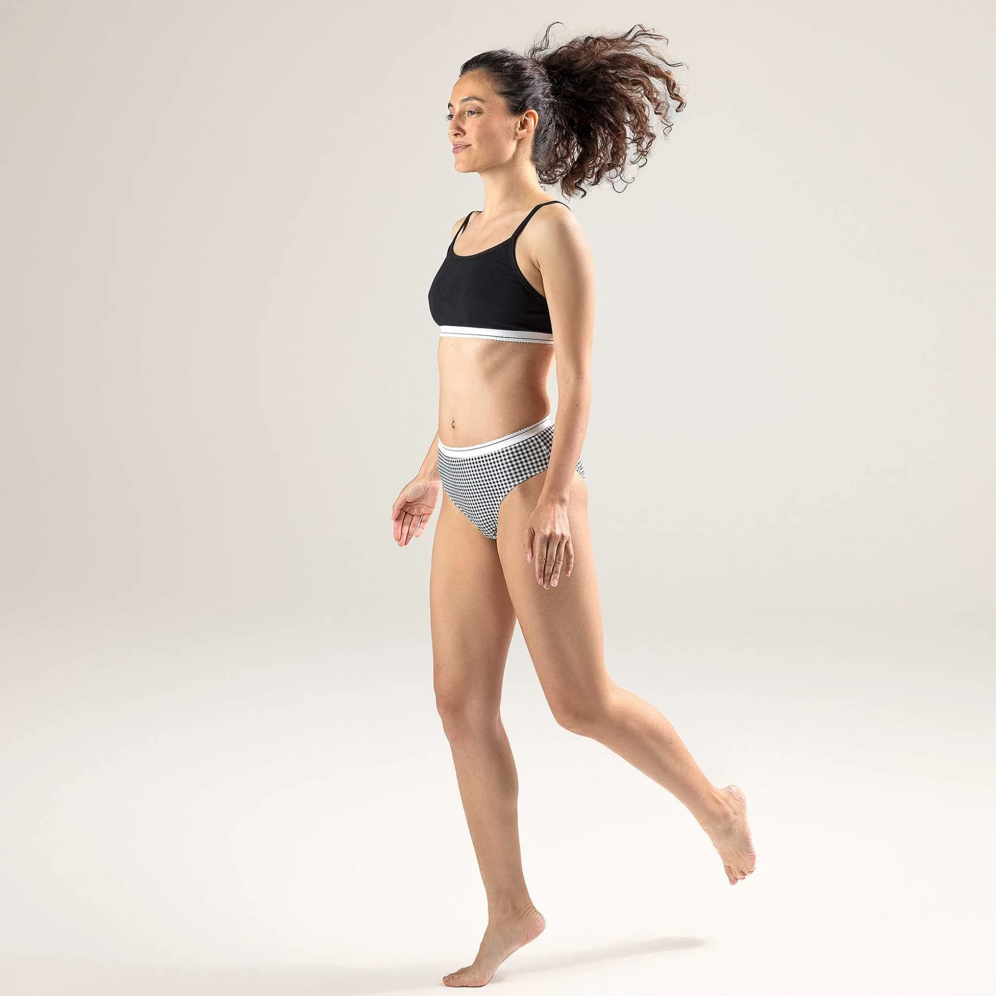 LIVING CRAFTS Polly - Slips Vichy Schwarz/Creme Shop